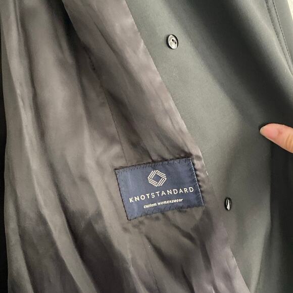 KNOT STANDARD Loro Piana System Black Trench Coat - Picture 7 of 16